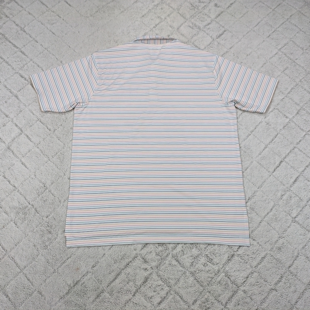 Turtleson Polo Shirt Men's XL White Dylan Stripe Multi Performance Golf Logo - Picture 7 of 7